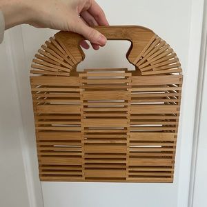 Bamboo square boxy clutch bag